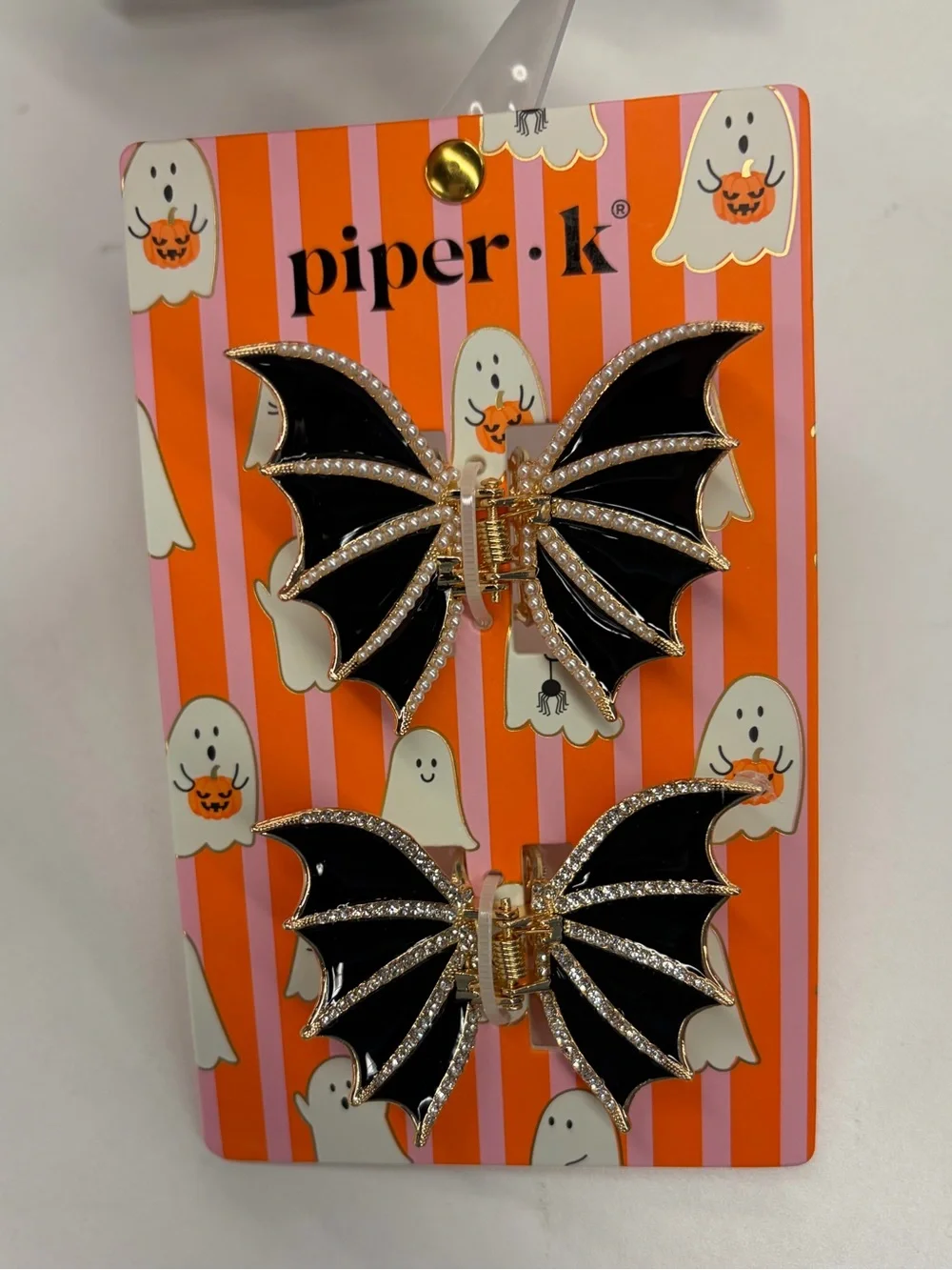 NWT ⚜️🖤⚜️ Piper K Enamel Bats Hair Claw Clip Set of 2